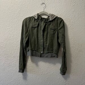 Free People MOSS HOODIE JACKET linen blend